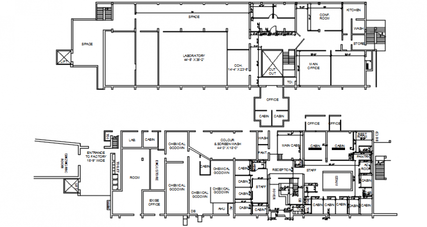 Laboratory Building 2d View Layout Plan Autocad Software File Cadbull 